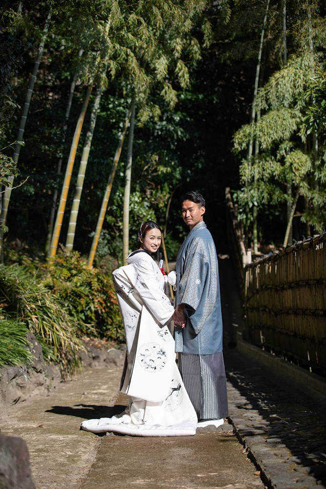 静岡フォトウエディングのフィーノスタイルで撮影した竹採公園の新郎新婦