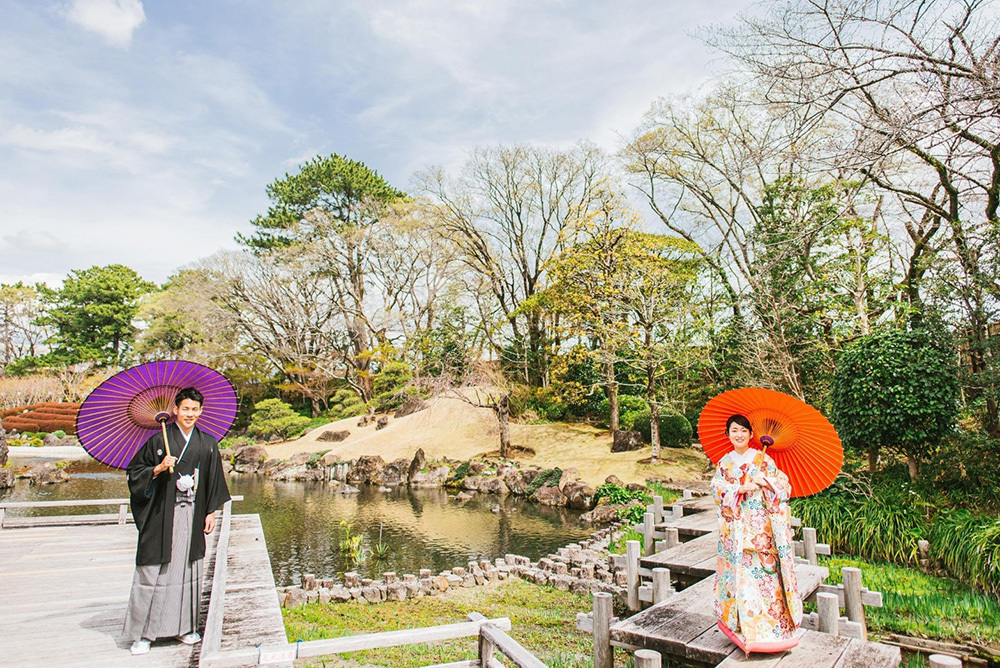 静岡フォトウエディングの画像・駿府城公園紅葉山庭園１