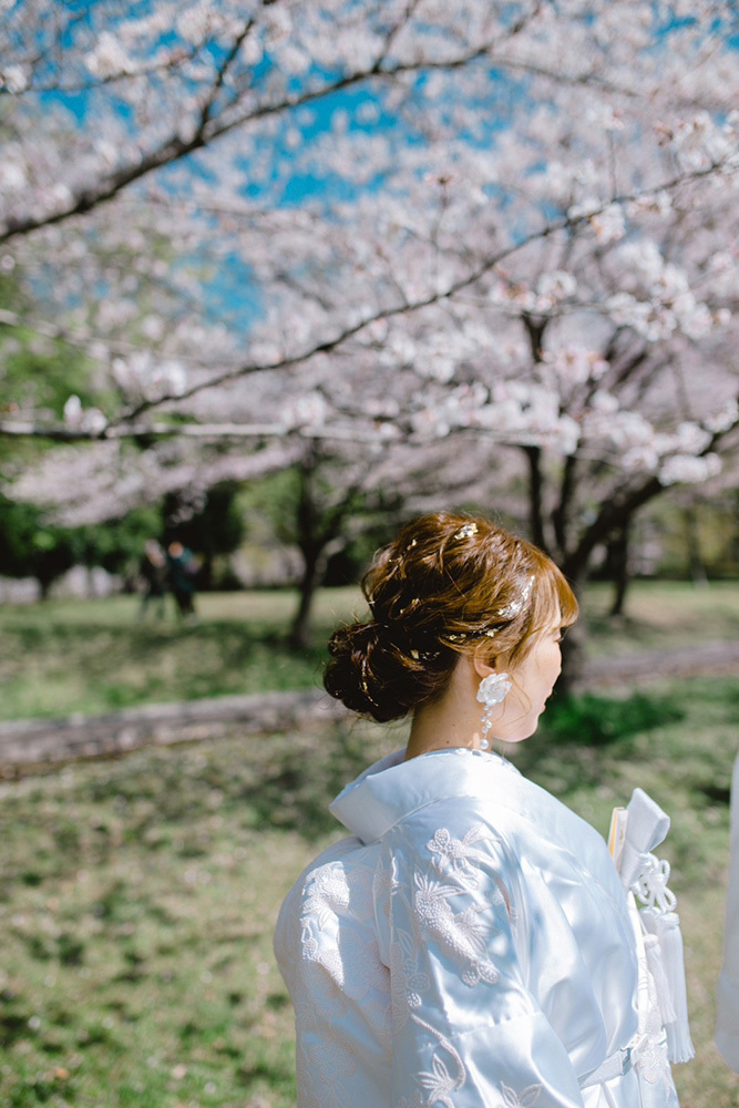 静岡フォトウエディングのフィーノスタイルで撮影した広見公園での新婦