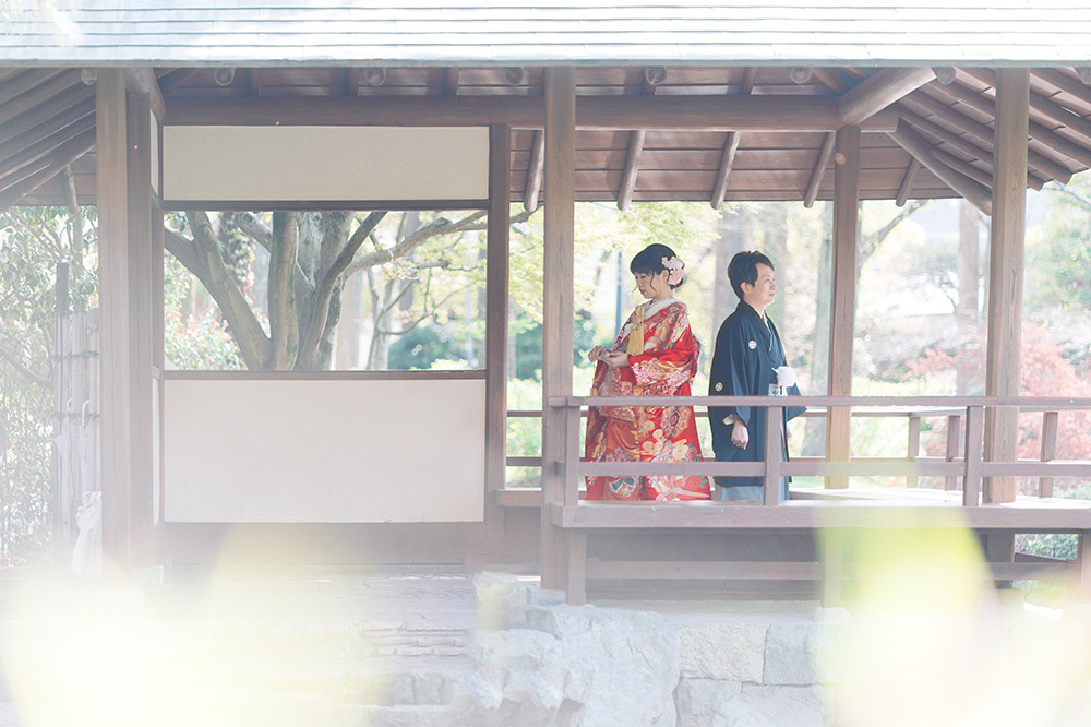 静岡フォトウエディングのフィーノスタイルで撮影した城北公園の新郎新婦