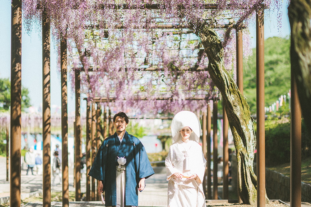 静岡フォトウエディングのフィーノスタイルで撮影した蓮華寺池公園の新郎新婦