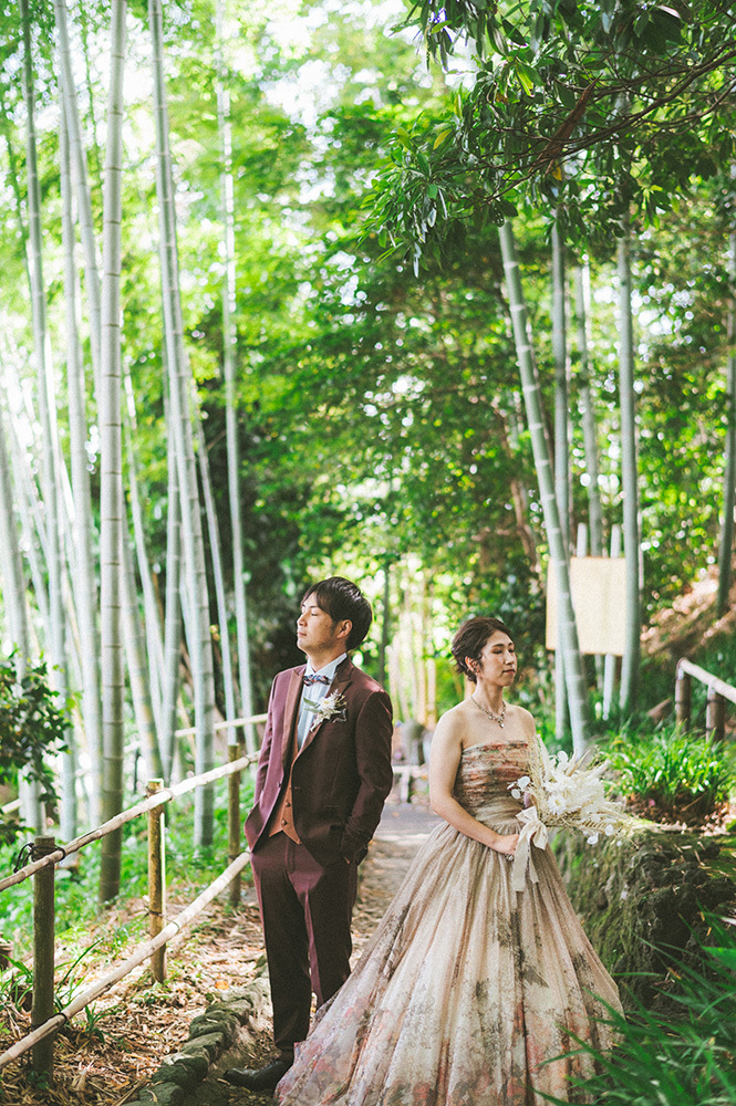 静岡フォトウエディングのフィーノスタイルで撮影した竹採公園の新郎新婦