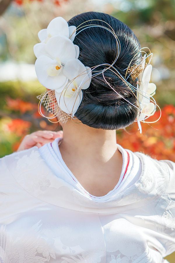静岡フォトウエディングのフィーノスタイルで撮影した新婦のヘアメイク
