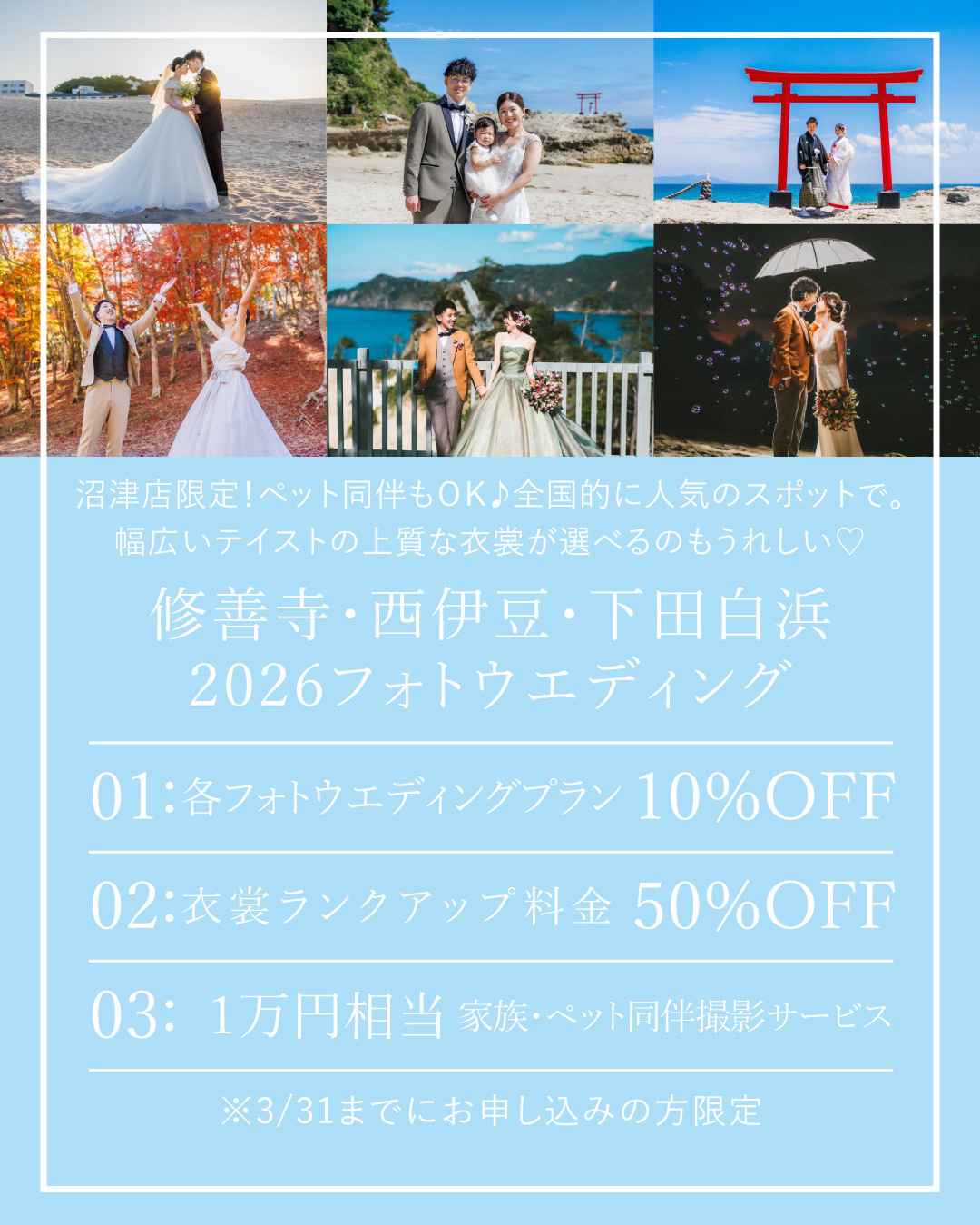 修善寺・西伊豆・下田白浜2026フォトウエディング